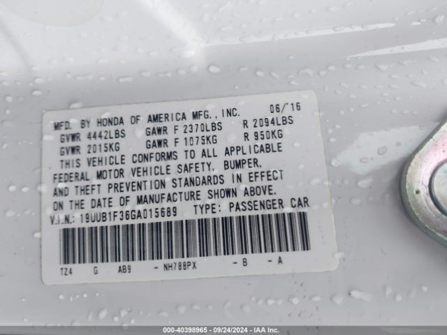 19UUB1F36GA015689 Acura TLX