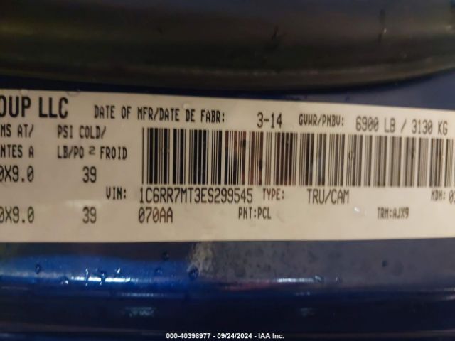 1C6RR7MT3ES299545 RAM 1500 Sport