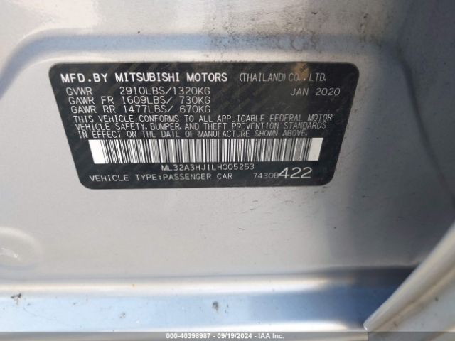 ML32A3HJ1LH005253 Mitsubishi MIRAGE ES
