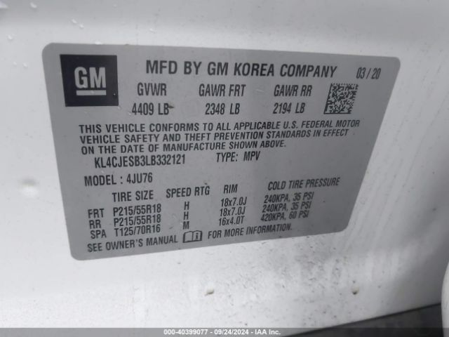 2020 BUICK ENCORE KL4CJESB3LB332121 Photo 8