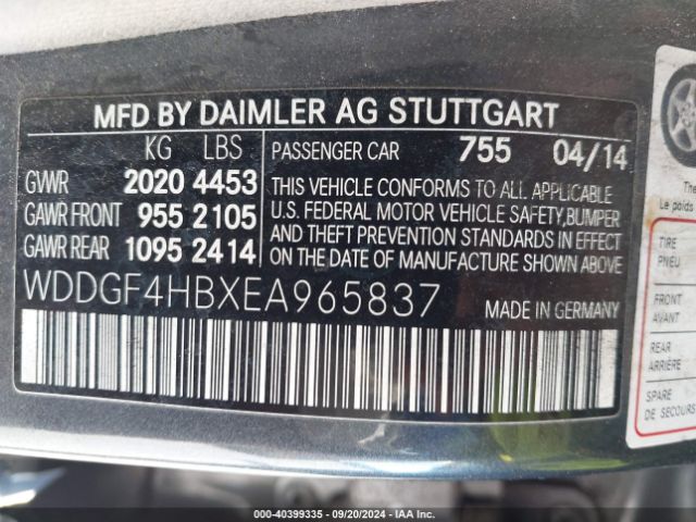 WDDGF4HBXEA965837 Mercedes-Benz C 250 Luxury/sport