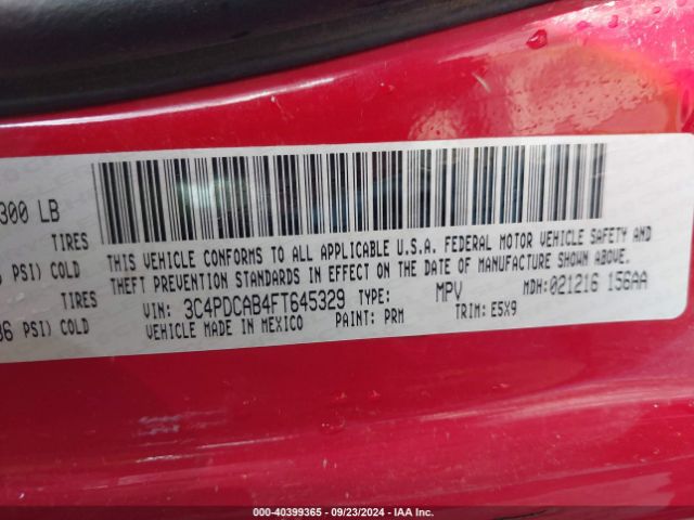 3C4PDCAB4FT645329 Dodge Journey American Value Pkg