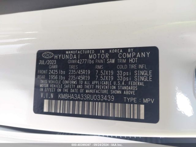 KM8HA3A33RU033439 Hyundai Kona N Line
