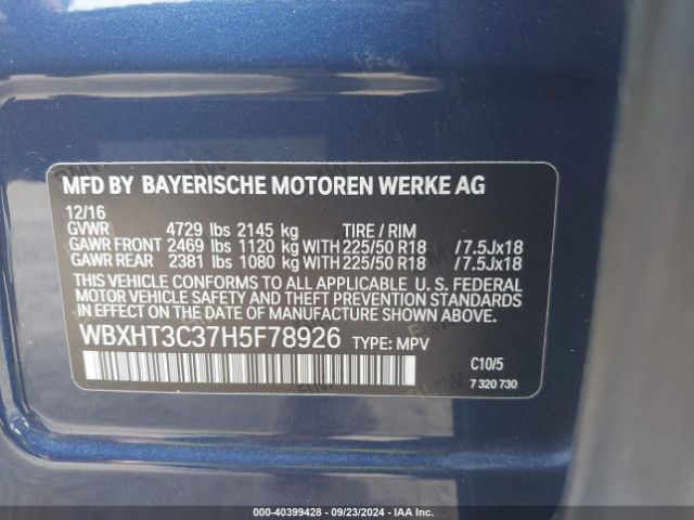 WBXHT3C37H5F78926 BMW X1 Xdrive28i