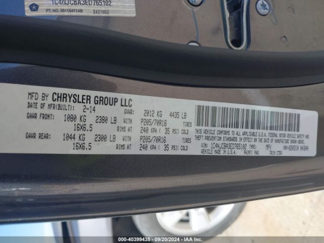 1C4NJCBA3ED765102 Jeep Compass Sport