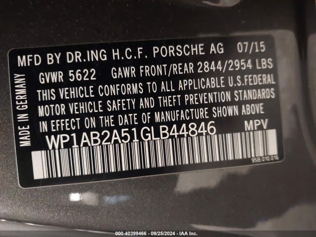 2016 PORSCHE MACAN WP1AB2A51GLB44846 Photo 8