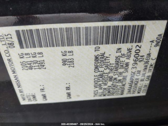 1N4AA6APXGC396002 Nissan Maxima 3.5 Platinum