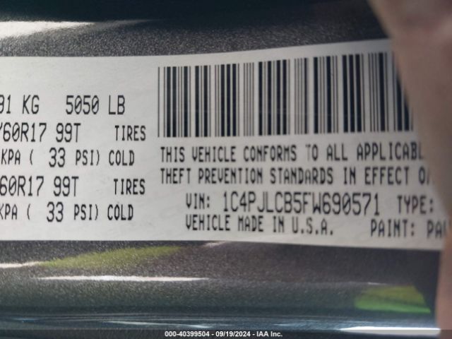 1C4PJLCB5FW690571 Jeep Cherokee Latitude