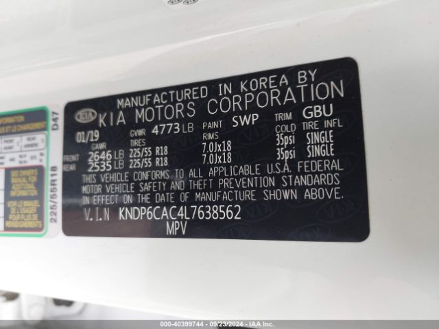 KNDP6CAC4L7638562 KIA SPORTAGE S