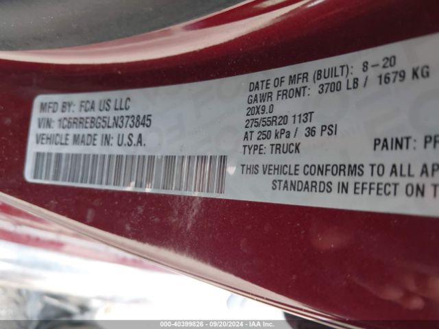 1C6RREBG5LN373845 RAM 1500 Lone Star Quad Cab 4x2 6'4 Box