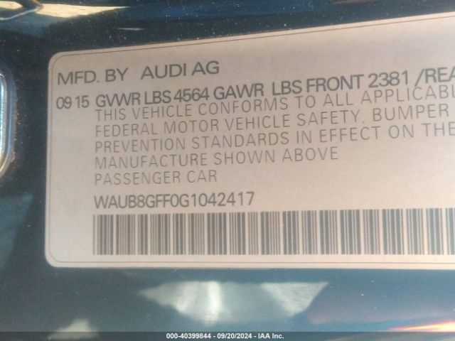 WAUB8GFF0G1042417 Audi A3 2.0t Premium