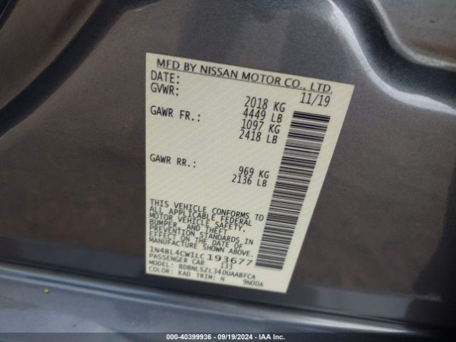 1N4BL4CW1LC193677 Nissan Altima Sr Intelligent Awd