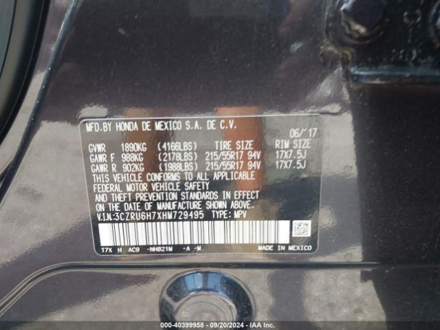 3CZRU6H7XHM729495 Honda Hr-v Ex-l