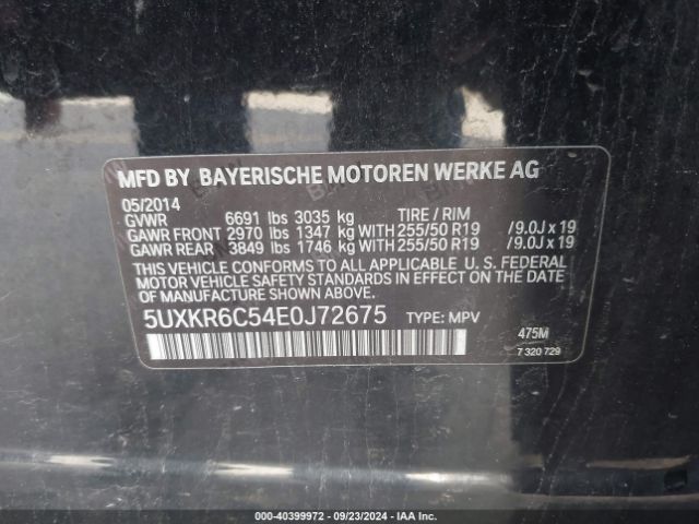 5UXKR6C54E0J72675 BMW X5 Xdrive50i