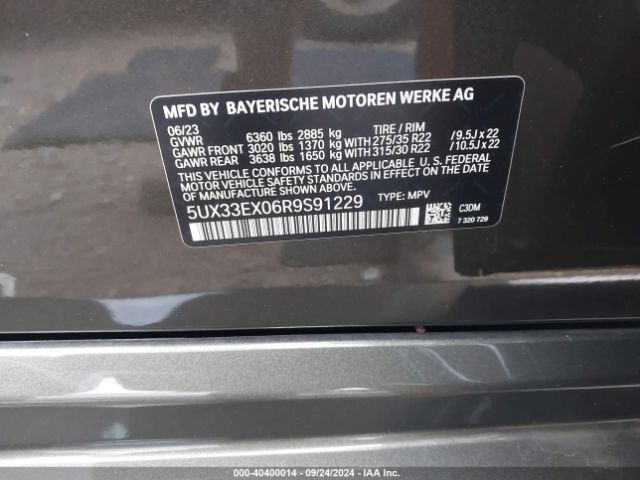 5UX33EX06R9S91229 BMW X6 Xdrive40i