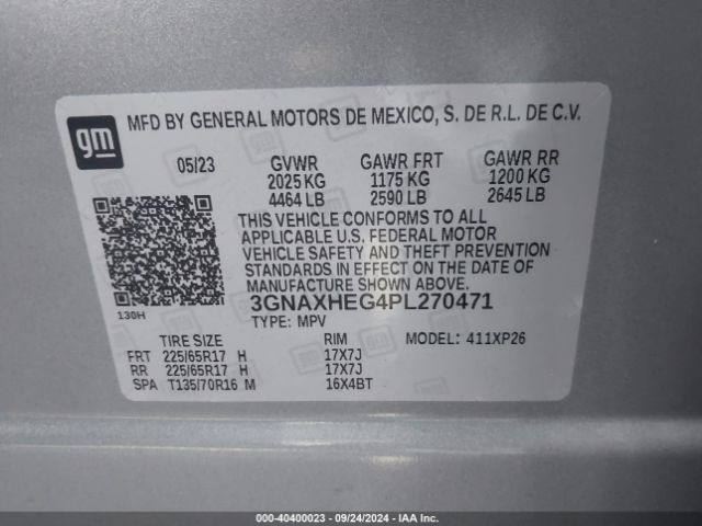 3GNAXHEG4PL270471 Chevrolet Equinox Fwd Ls