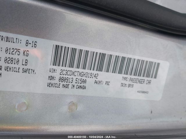 2C3CDXCTXGH319142 Dodge CHARGER R/T