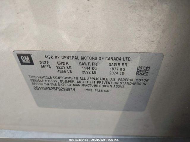 2015 CHEVROLET IMPALA 2G1165S35F9290914 Photo 8