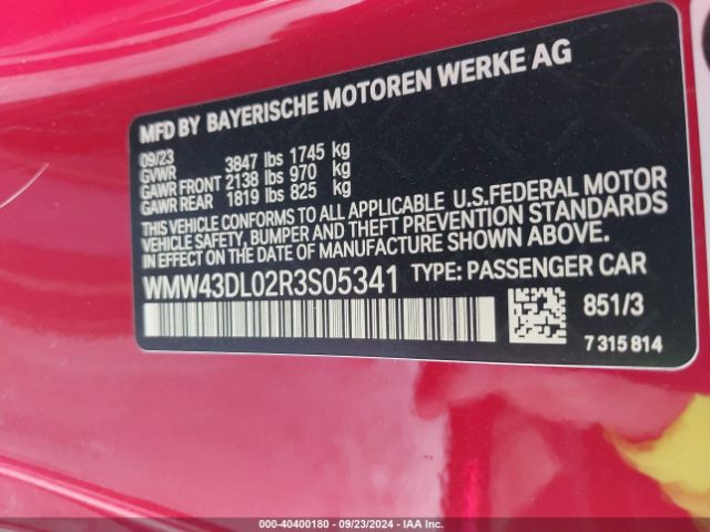 2024 MINI CONVERTIBLE WMW43DL02R3S05341 Photo 8
