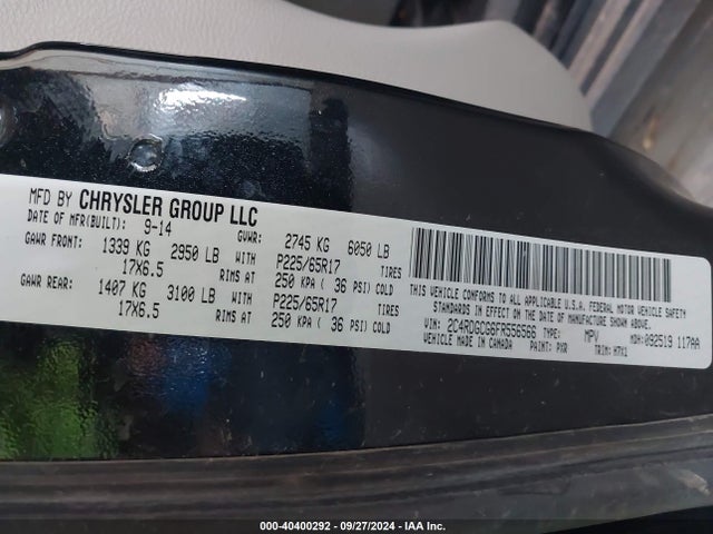 Dodge Grand Caravan Sxt 2015 2C4RDGCG6FR556566 Image 9