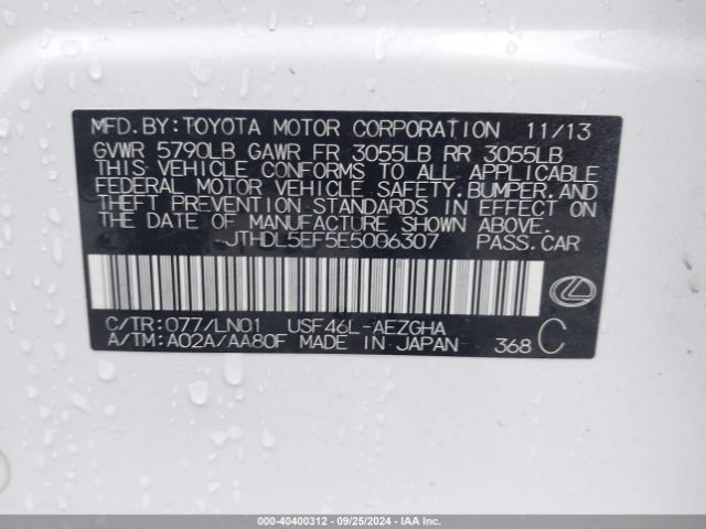 JTHDL5EF5E5006307 Lexus Ls 460 L