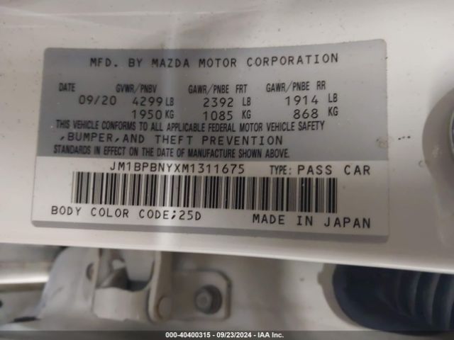 JM1BPBNYXM1311675 Mazda Mazda3 2.5 Turbo Premium Plus