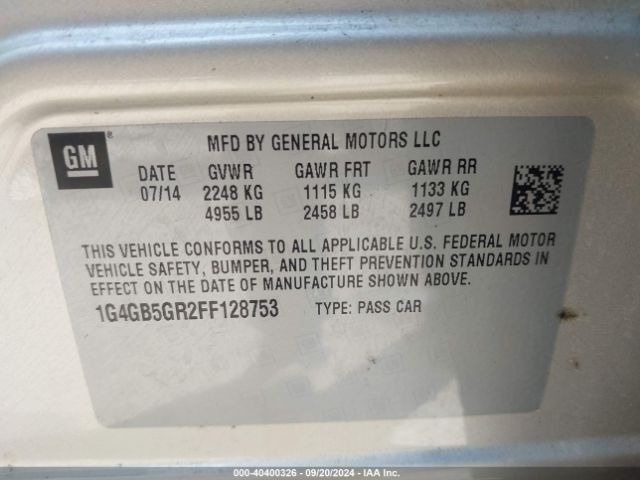 1G4GB5GR2FF128753 Buick Lacrosse Leather