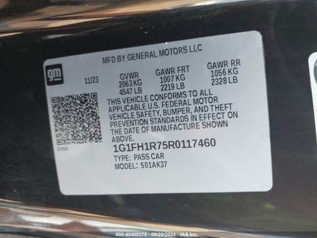 1G1FH1R75R0117460 Chevrolet Camaro Rwd  2ss