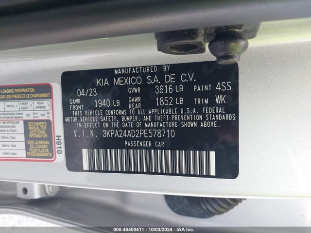 KIA RIO S 2023 3KPA24AD2PE578710 Image 9
