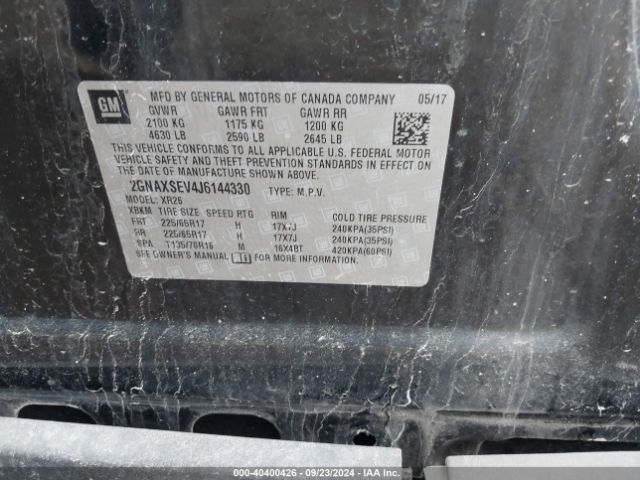 2GNAXSEV4J6144330 Chevrolet EQUINOX LT