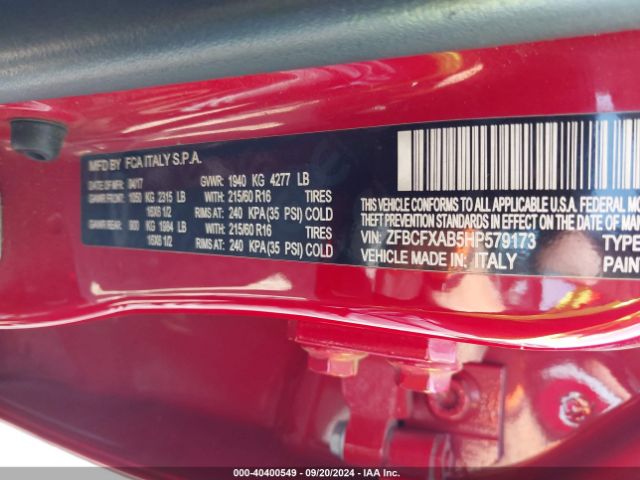 2017 FIAT 500X ZFBCFXAB5HP579173 Photo 8
