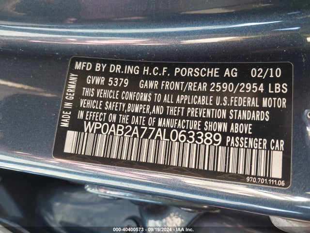 2010 PORSCHE PANAMERA WP0AB2A77AL063389 Photo 8