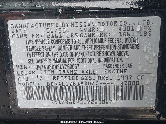 Nissan Sentra Sr Xtronic Cvt 2020 3N1AB8DV3LY260067 Image 9