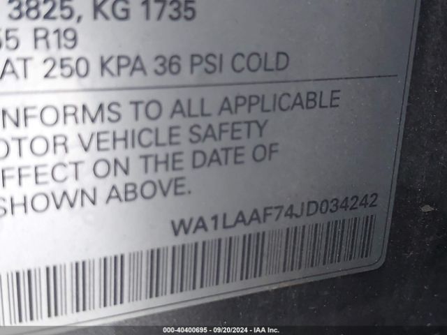 WA1LAAF74JD034242 Audi Q7 3.0t Premium