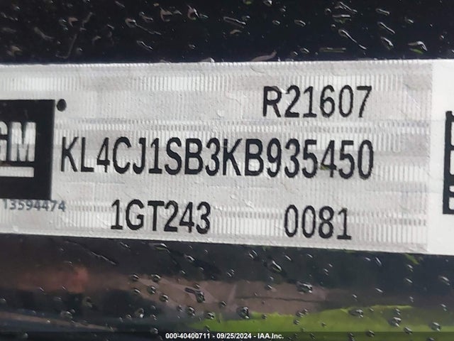 KL4CJ1SB3KB935450 Buick Encore Fwd Sport Touring