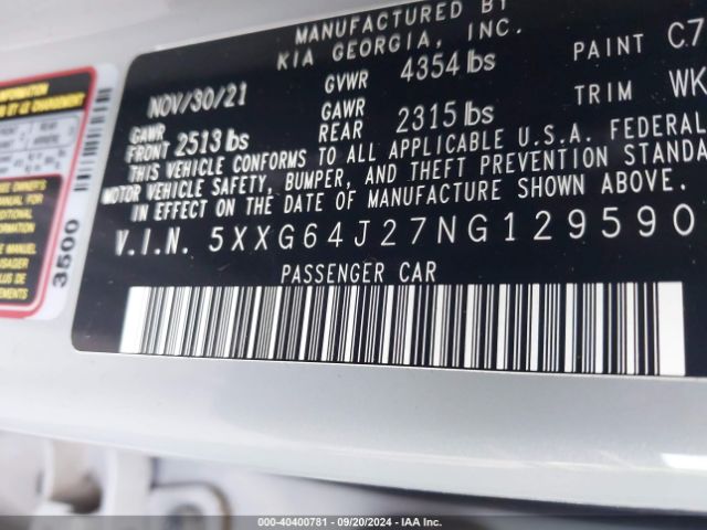 5XXG64J27NG129590 KIA K5 Gt-line