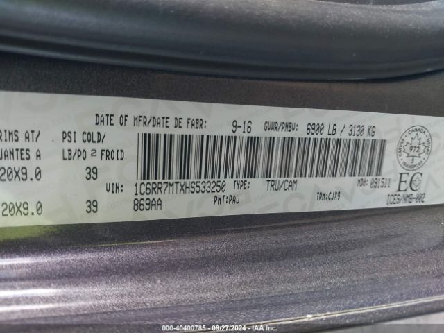 1C6RR7MTXHS533250 RAM 1500 Sport