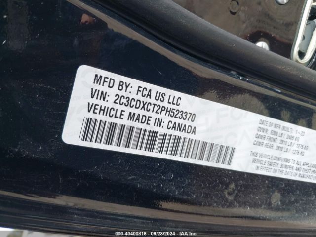 2C3CDXCT2PH523370 Dodge CHARGER R/T