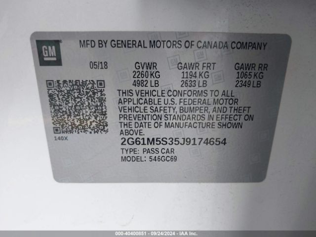 2G61M5S35J9174654 Cadillac XTS LUXURY