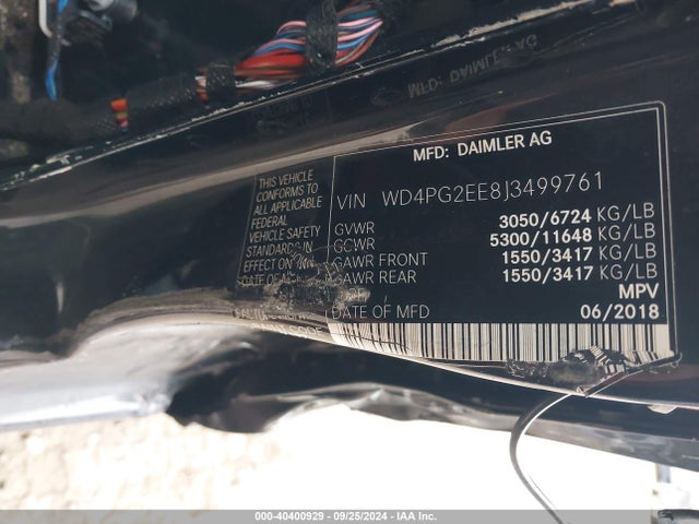 WD4PG2EE8J3499761 Mercedes-Benz Metris