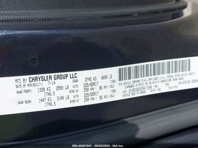 2C4RDGBG5ER417206 Dodge Grand Caravan Se 30th Anniversary