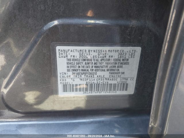 3N1AB7AP8FY248310 Nissan SENTRA SV