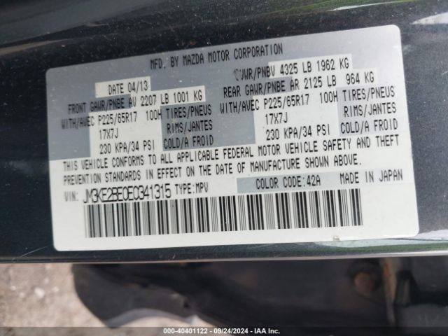 JM3KE2BE0E0341315 Mazda CX-5 SPORT