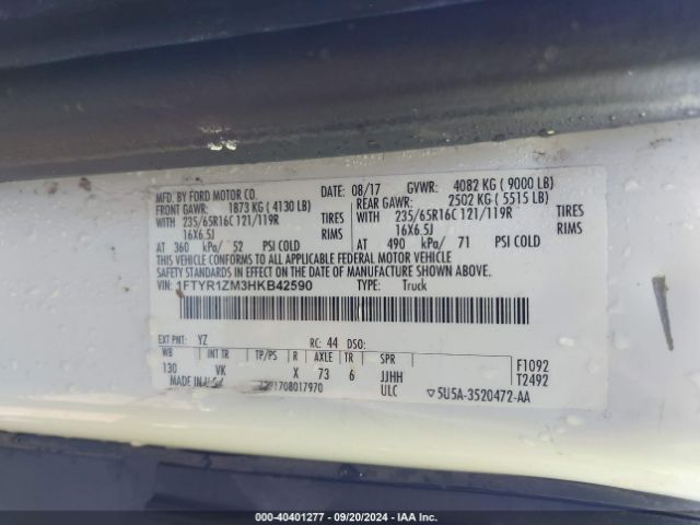 1FTYR1ZM3HKB42590 Ford Transit-250
