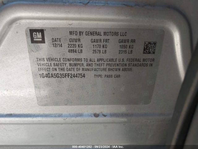 1G4GA5G35FF244754 Buick Lacrosse