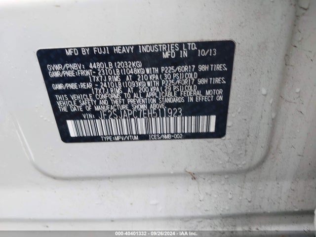 JF2SJAPC7EH511923 Subaru Forester 2.5i Touring