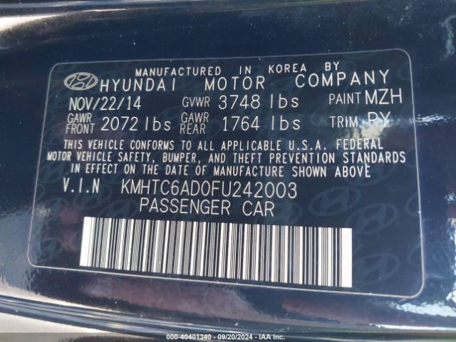 KMHTC6AD0FU242003 Hyundai Veloster