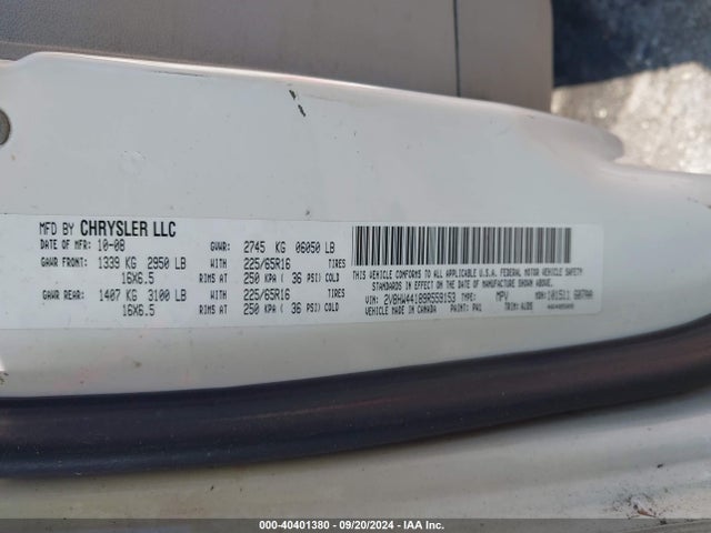 Aukcja sprzedaży 2009 Volkswagen Routan S, vin: 2V8HW44189R559153, numer aukcji: 40401380