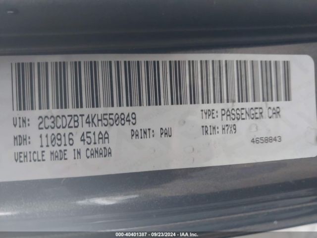 2C3CDZBT4KH550849 Dodge Challenger R/t