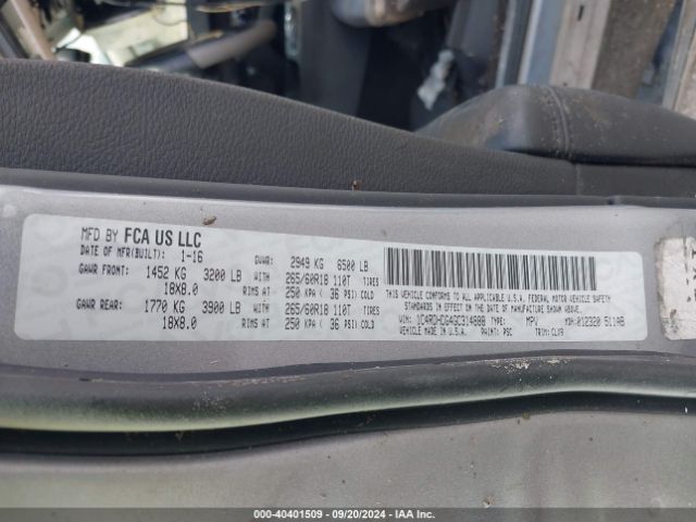 1C4RDHDG4GC314888 Dodge DURANGO LIMITED